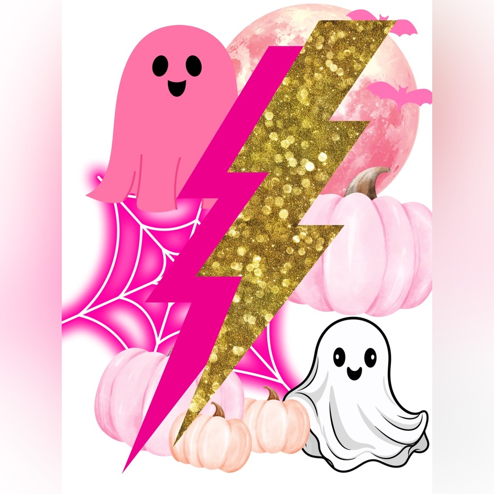 Pink and Gold Halloween digital image